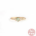 S925 Silver Opal Square Diamond Engagement Ring
